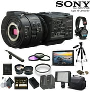 Sony NEX-FS700R Super 35 Camcorder (Intl Model) With 2 -64GB Cards, 2 Extra Batteries, LED Light, Case, Tripod, Rode Mic, External Screen, and Sony Headphones - Professional Bundle