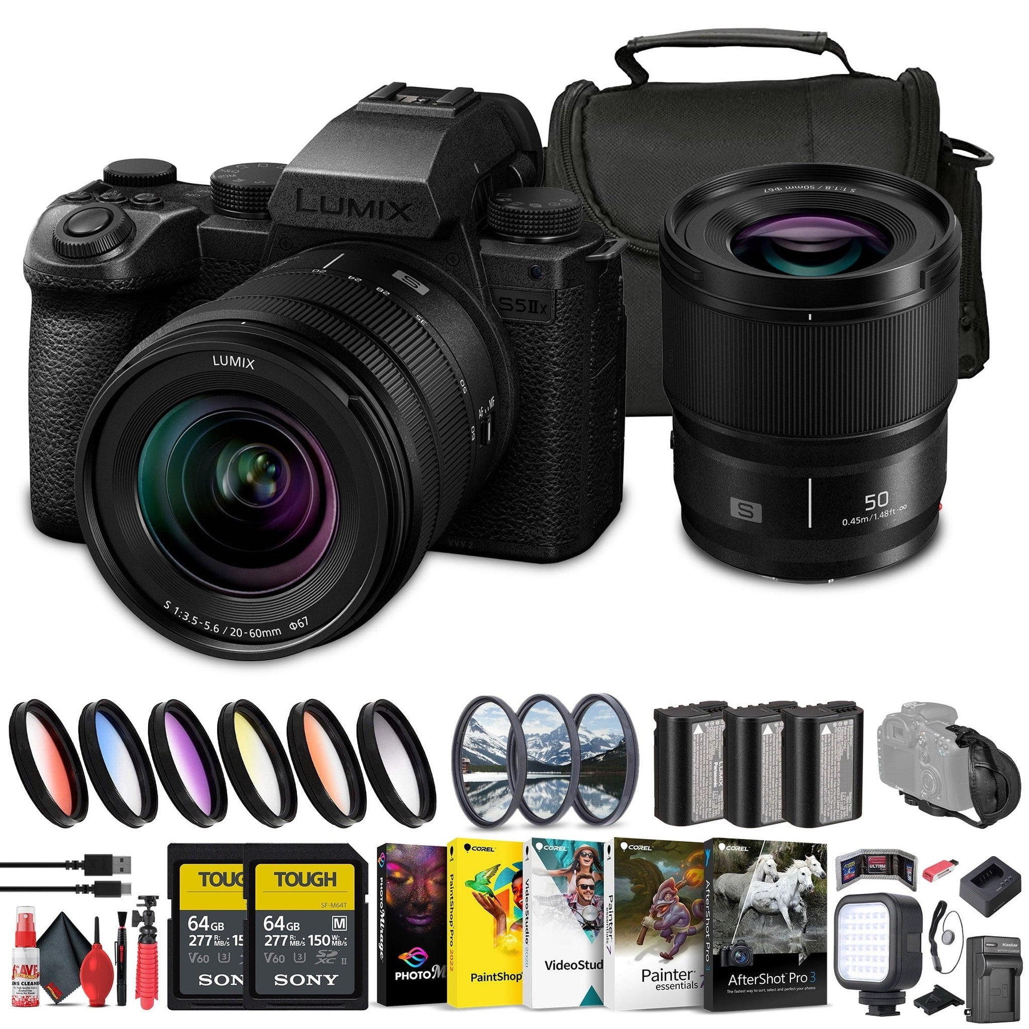 Panasonic Lumix S5 IIX Mirrorless Camera with 20-60mm and 50mm Lenses Kit