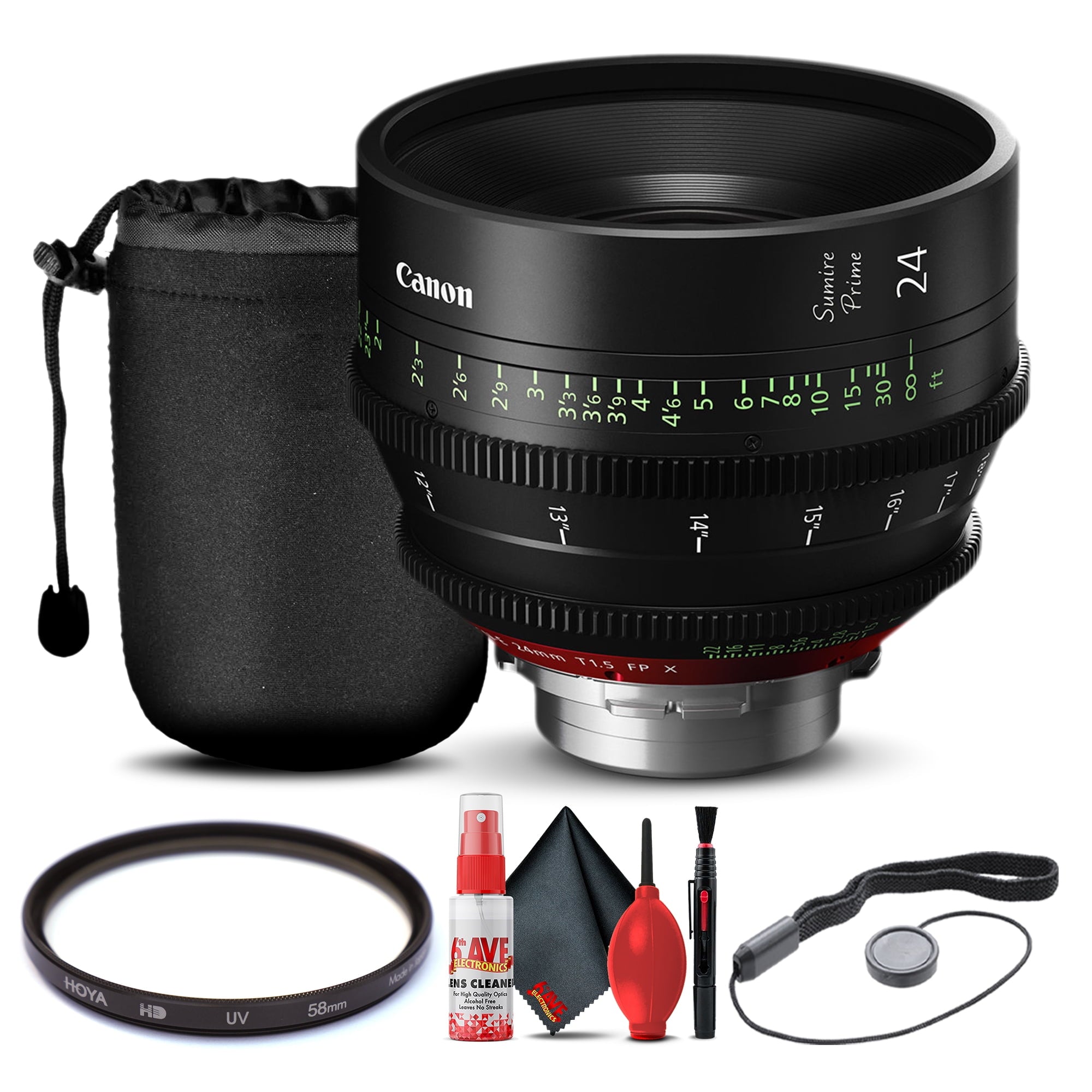 Canon 24mm Sumire Prime T1.5 PL Mount, Feet 3359C002 + Lens Pouch + More
