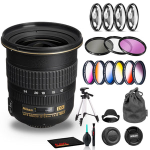 Nikon AF-S DX Zoom-NIKKOR 12-24mm f/4G IF-ED Lens Includes Filter Kits and Tripod Intl Model Bundle