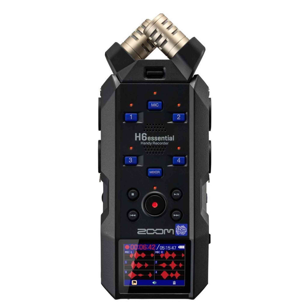 Zoom H6essential 2024 Model, Essential Series with 32-Bit Float, Accessibility, 6-Track Recorder, Stereo Microphones, 4 XLR/TRS Inputs, USB Audio Interface, for Musicians, Podcasters, & Filmmakers - Reconditioned