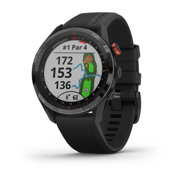 Garmin Approach S62 GPS Golf Watch (Black Bezel/Black Band) Charging Base Bundle