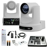 PTZOptics Move SE PTZ Camera with 20x Optical Zoom PT20X-SE-WH-G3 + PT-JOY-G4 Controller + Wall Mount