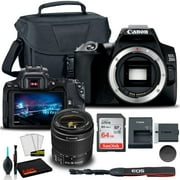 Canon EOS 250D DSLR Camera with 18-55mm Lens (Black) (3453C002) + EOS Bag + Sandisk Ultra 64GB Card + Cleaning Set And More (International Model) |