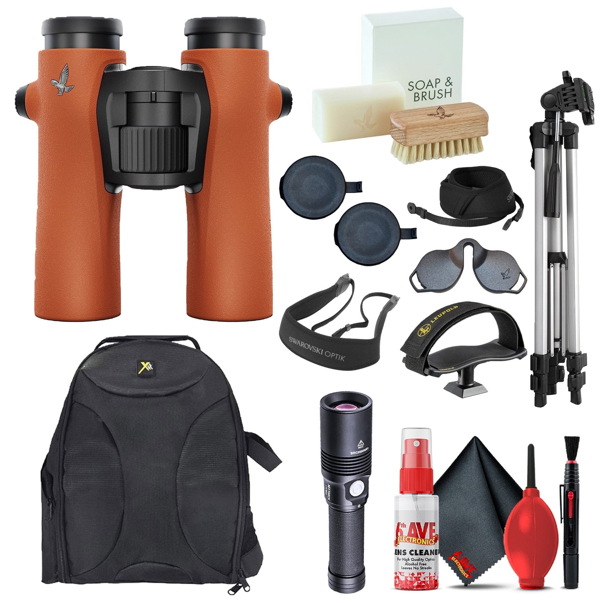 Swarovski 8x32 NL Pure Binoculars Burnt Orange with Deluxe Accessory Kit Swarovski