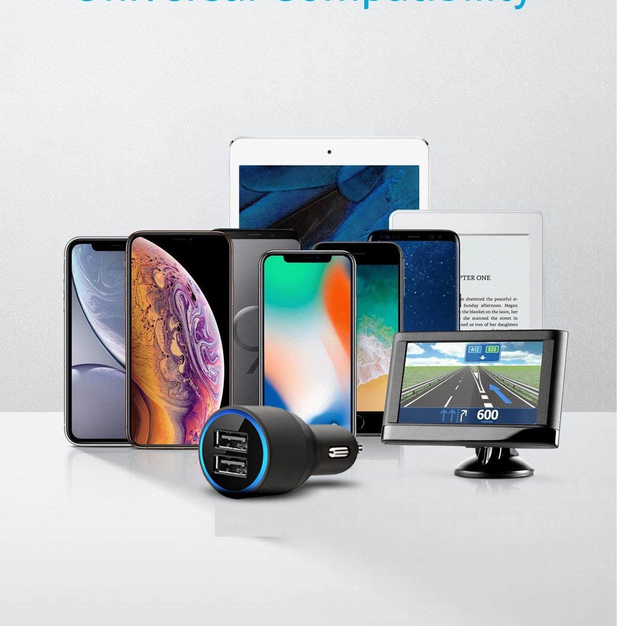 Tablet Travel Accessory Bundle with Purple Moroccan Sleeve