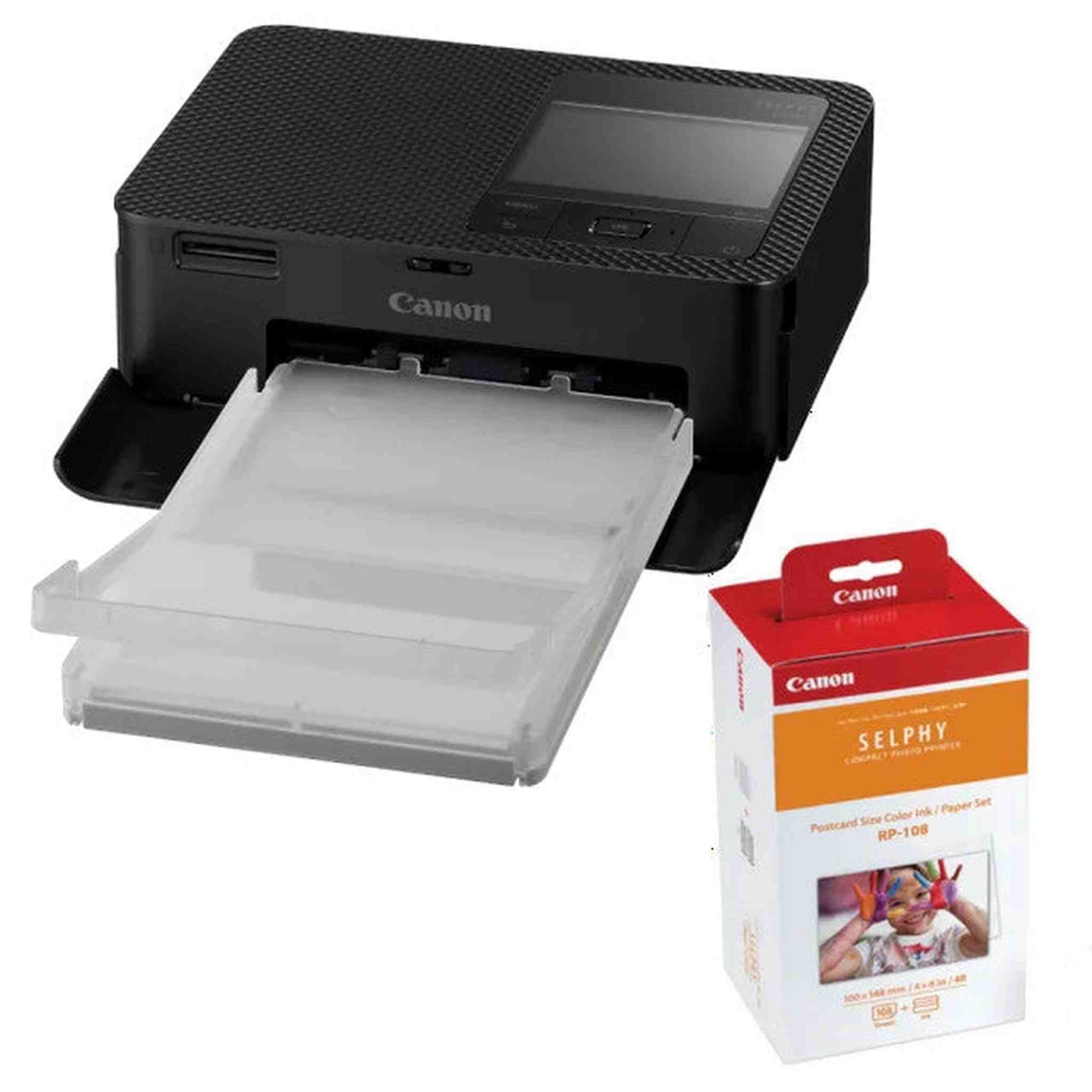 Canon SELPHY CP1500 Compact Photo Printers with RP-108 Ink/Paper Set, Black Canon