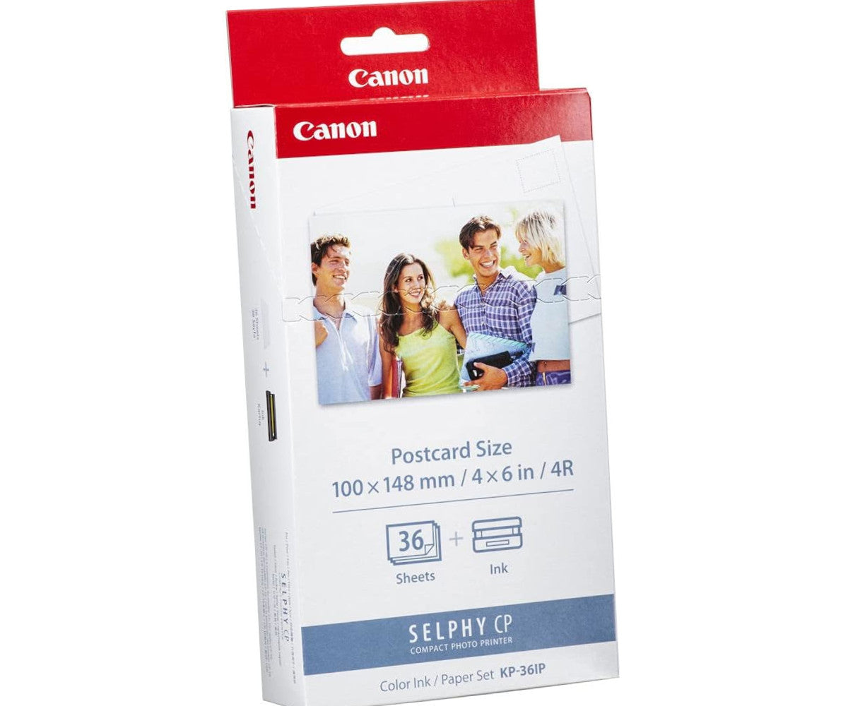 Canon KP-36IP Color Ink and Photo Paper Set 4"x 6" for Canon Selphy Printers 36 Sheets Bundle