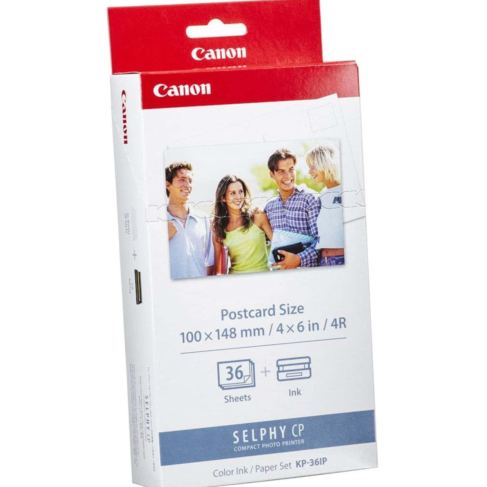 Canon KP-36IP Color Ink and Photo Paper Set 4"x 6" for Canon Selphy Printers 36 Sheets Bundle