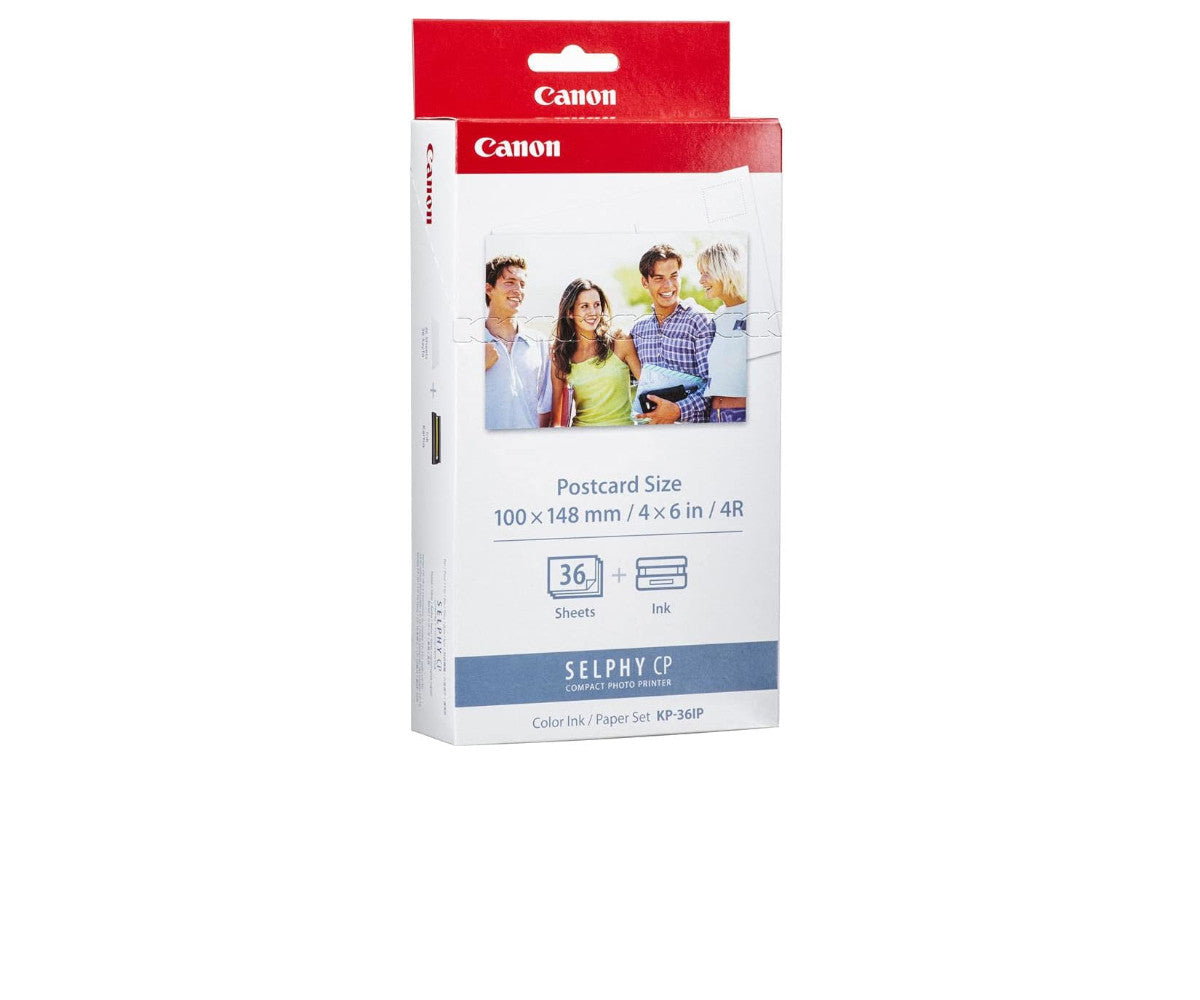 Canon KP-36IP Color Ink and Photo Paper Set 4"x 6" for Canon Selphy Printers 36 Sheets Bundle