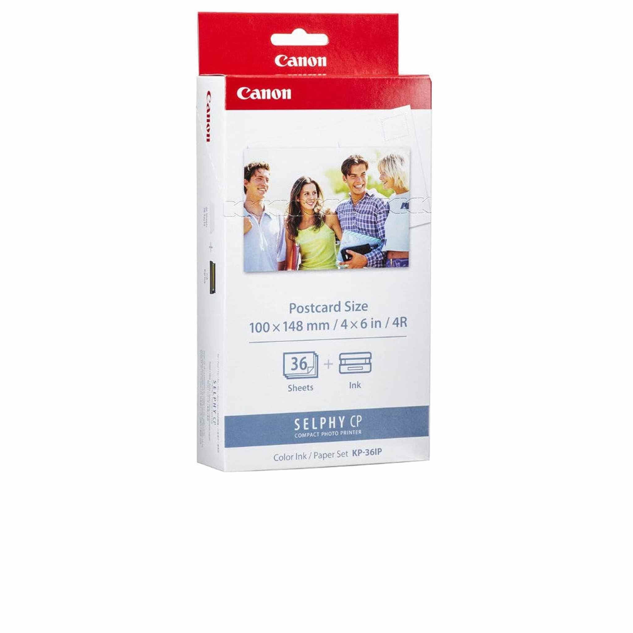 Canon KP-36IP Color Ink and Photo Paper Set 4"x 6" for Canon Selphy Printers 36 Sheets Bundle