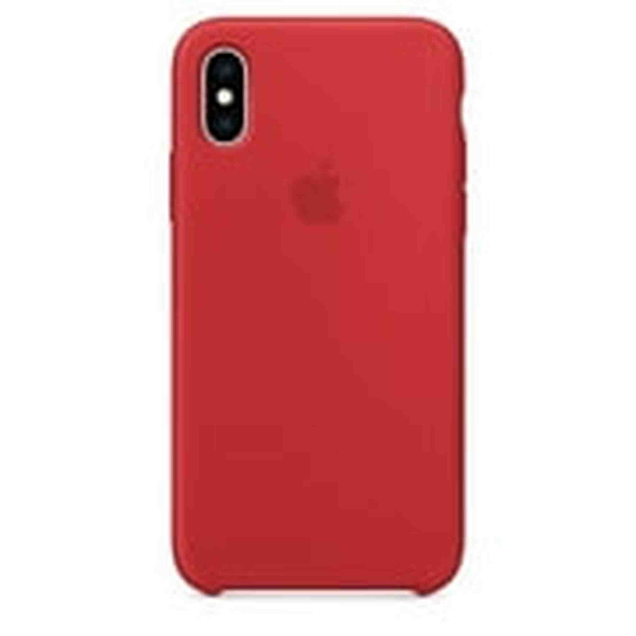 Apple Silicone Case for iPhone Xs - Red Apple