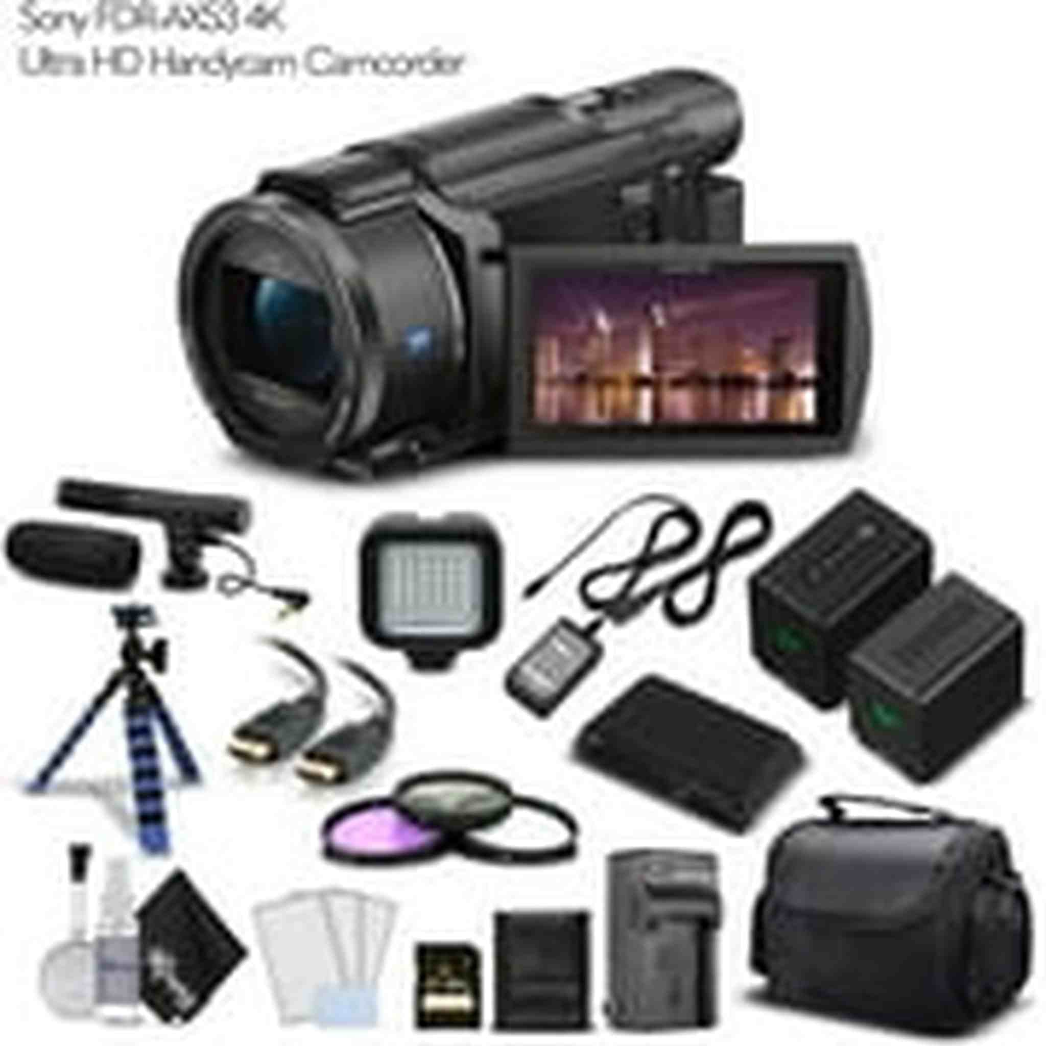 Sony FDR-AX53 4K Ultra HD Handycam Camcorder. Cinematographer Bundle Sony