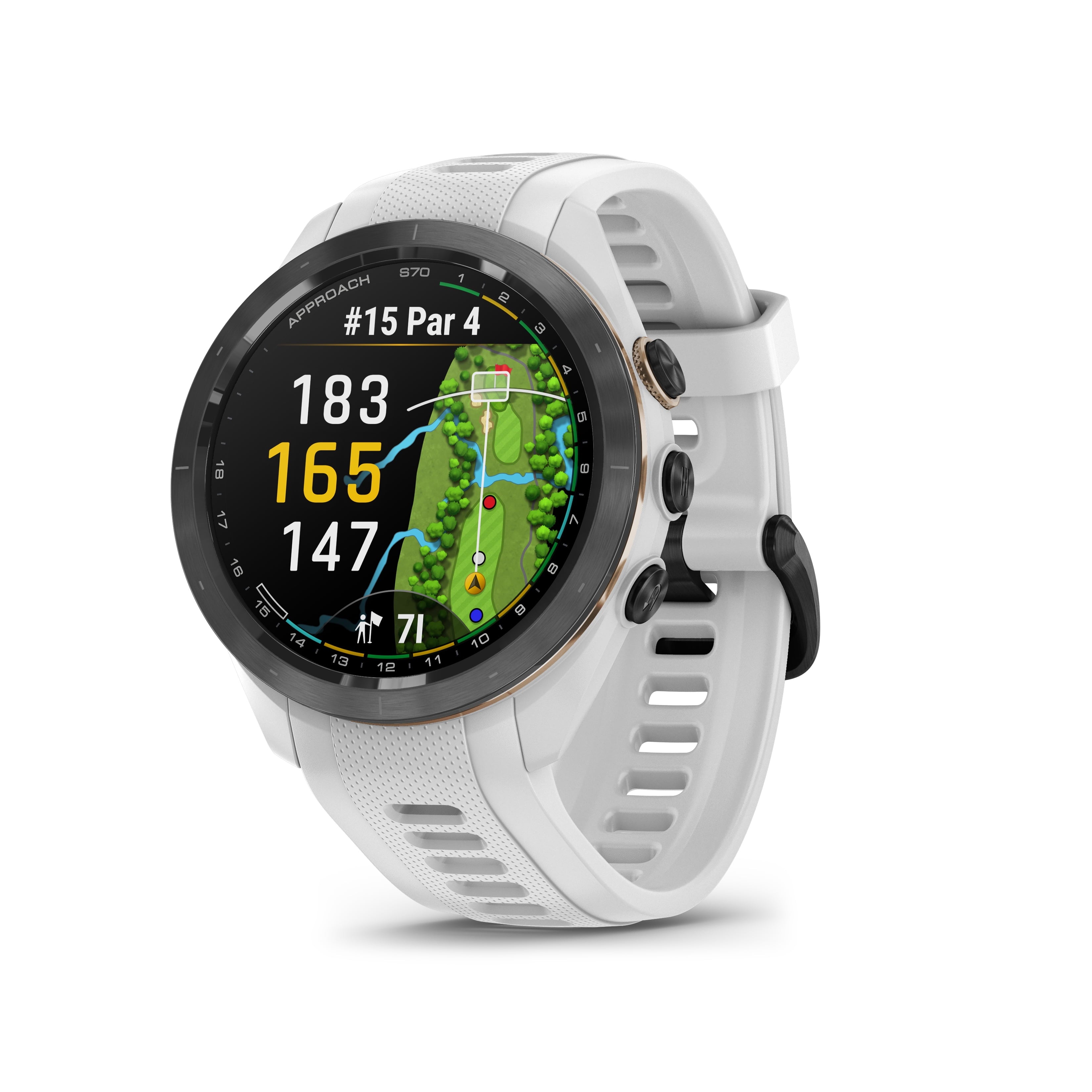 Garmin Approach S70, 42mm, Premium GPS Golf Watch, White