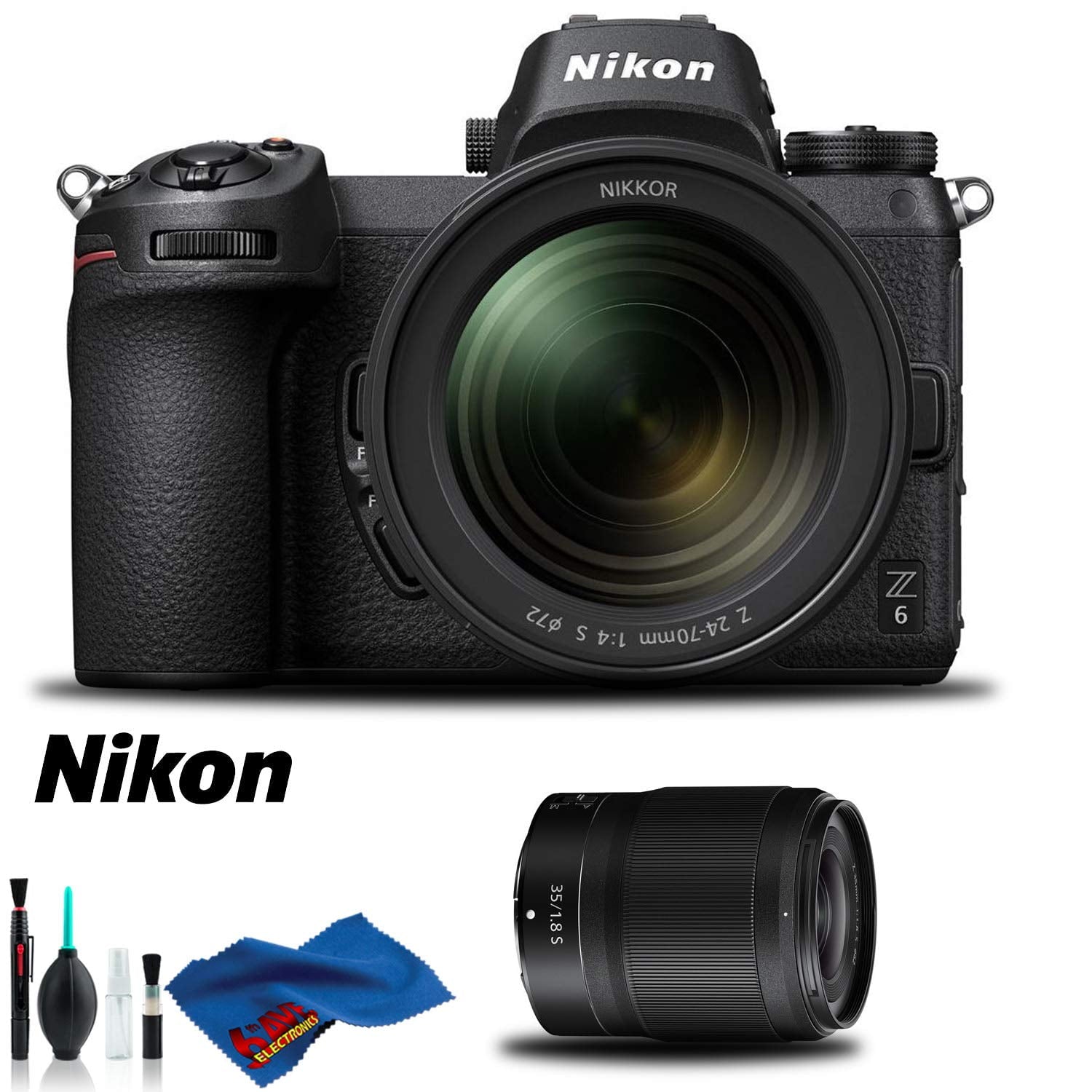 Nikon Z 6 Mirrorless Digital Camera with 24-70mm Lens and 35mm f/1.8 S Lens Kit International Model