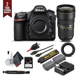 Nikon D850 Digital SLR Camera W/ Nikon AF-S NIKKOR 24-70mm f/2.8E ED VR Lens and Accessories Bundle International Model