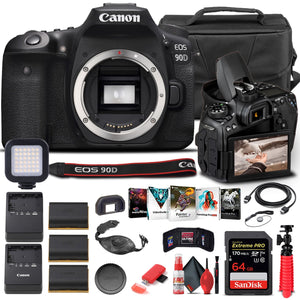 Canon EOS 90D DSLR Camera Body Only 3616C002 - Advanced Bundle