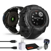 Garmin Instinct 2X Solar - Tactical Edition Rugged GPS Smartwatch Black Bundle