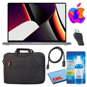 Apple MacBook Pro 16" Laptop 2021, M1 Pro, 512GB/1TB, Space Gray + Carry Bag - Reconditioned Apple