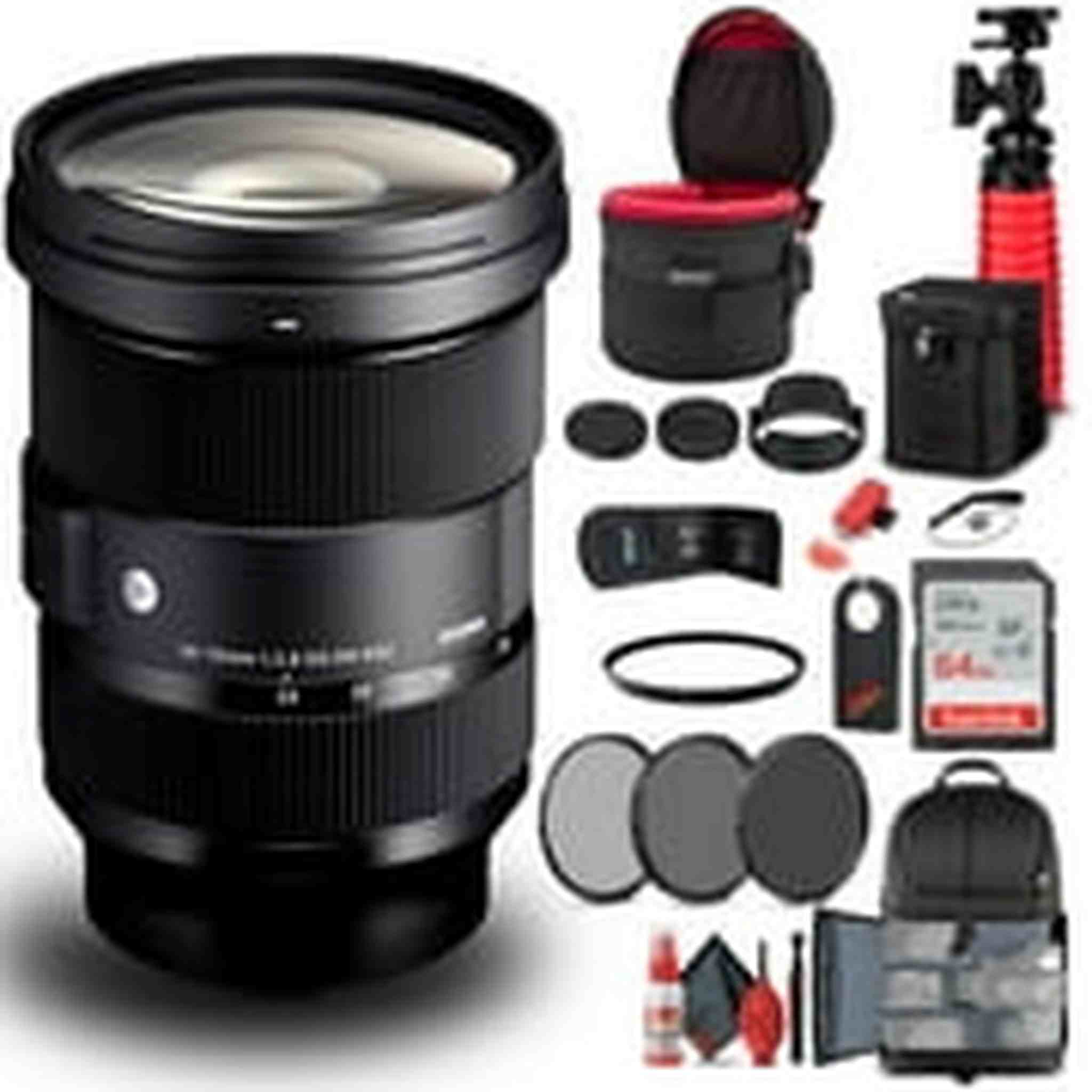 Sigma 24-70mm f/2.8 DG OS HSM Art Lens for Nikon F 576955 Bundle