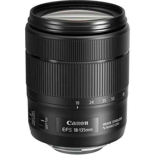Canon 1276C002-IV EF-S 18-135mm f/3.5-5.6 Image Stabilization USM Lens Black International Model No Warranty Bulk Packaging