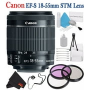Canon EF-S 18-55mm f/3.5-5.6 IS STM Lens 8114B002 + 58mm 3 Piece Filter Kit + Deluxe 3pc Lens Cleaning Kit Bundle