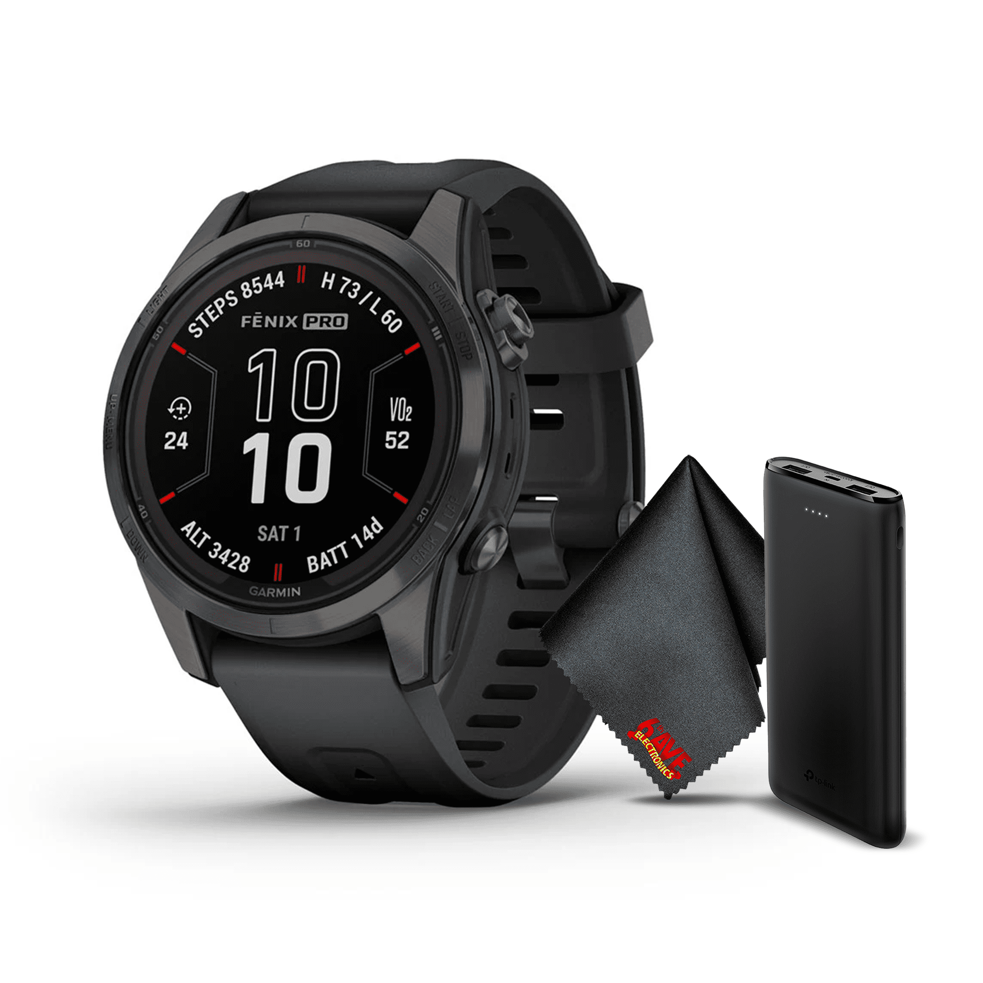 Garmin Fenix 7S Pro Sapphire Solar Edition Carbon Gray DLC Titanium, Black Band