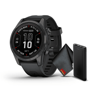 Garmin Fenix 7S Pro Sapphire Solar Edition Carbon Gray DLC Titanium, Black Band