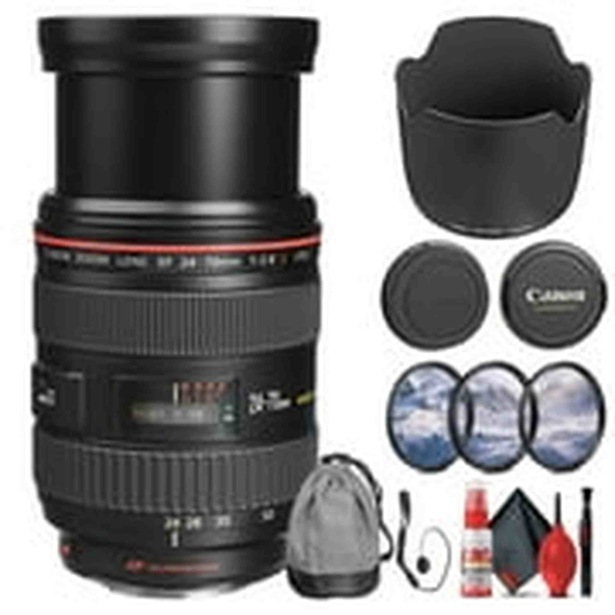 Canon EF 24-70mm f/2.8L USM Standard Zoom Lens for Canon SLR Cameras - Bundle
