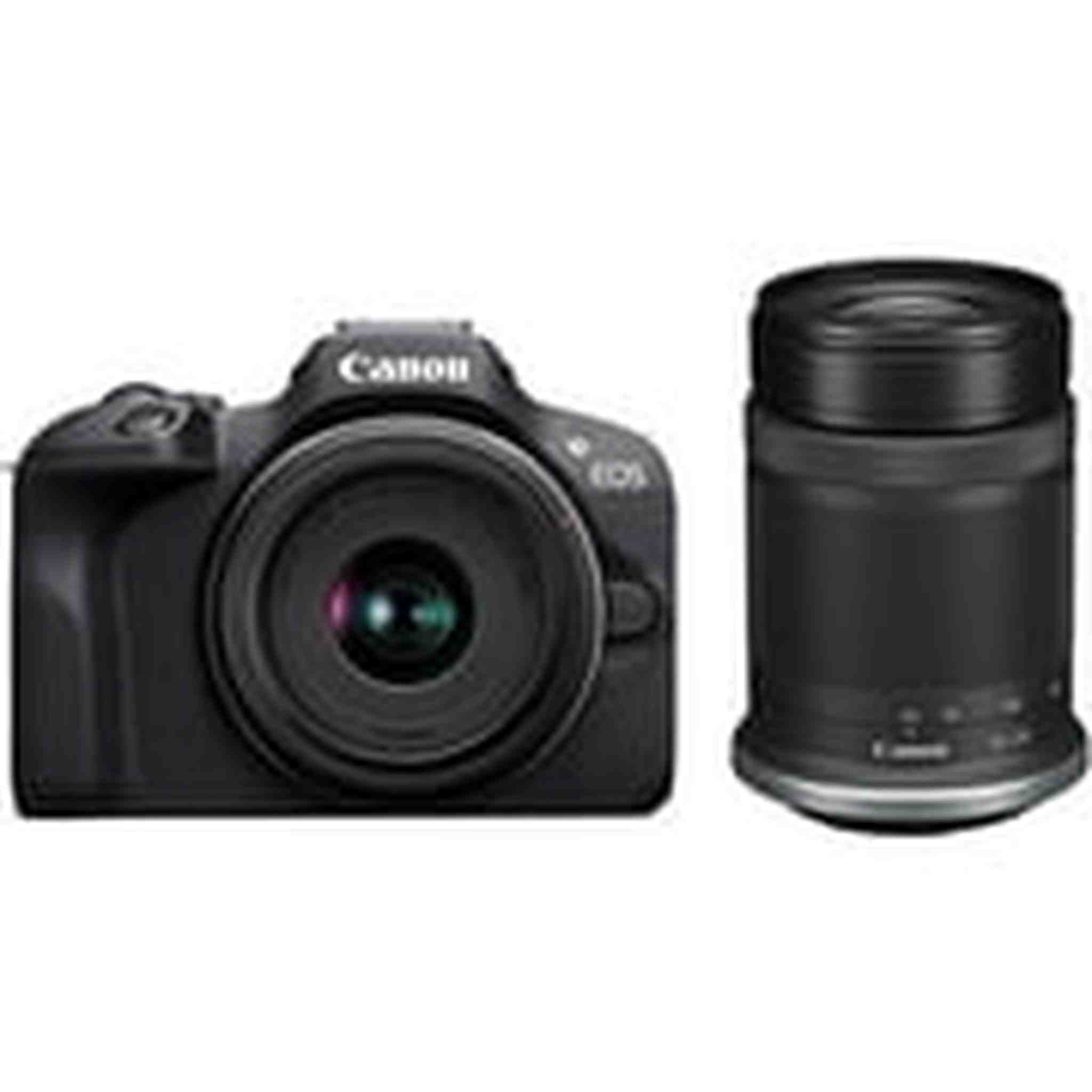 Canon EOS R100 RF-S18-45mm F4.5-6.3 is STM & RF-S55-210mm F5-7.1 is STM Lens Kit, Mirrorless Camera, RF Mount, 24.1 MP, Continuous Shooting, Full HD Video, 4K, Lightweight, Wi-Fi, Content Creation Canon