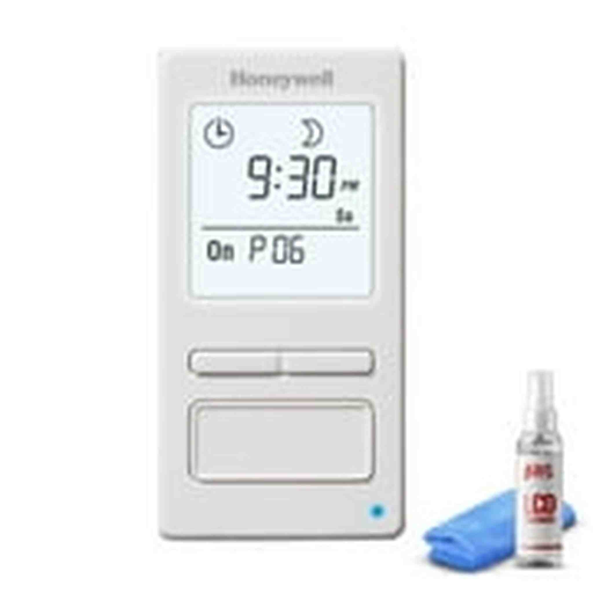 Honeywell Home 7-Day Programmable Light Switch Timer -White + LCD Cleaner