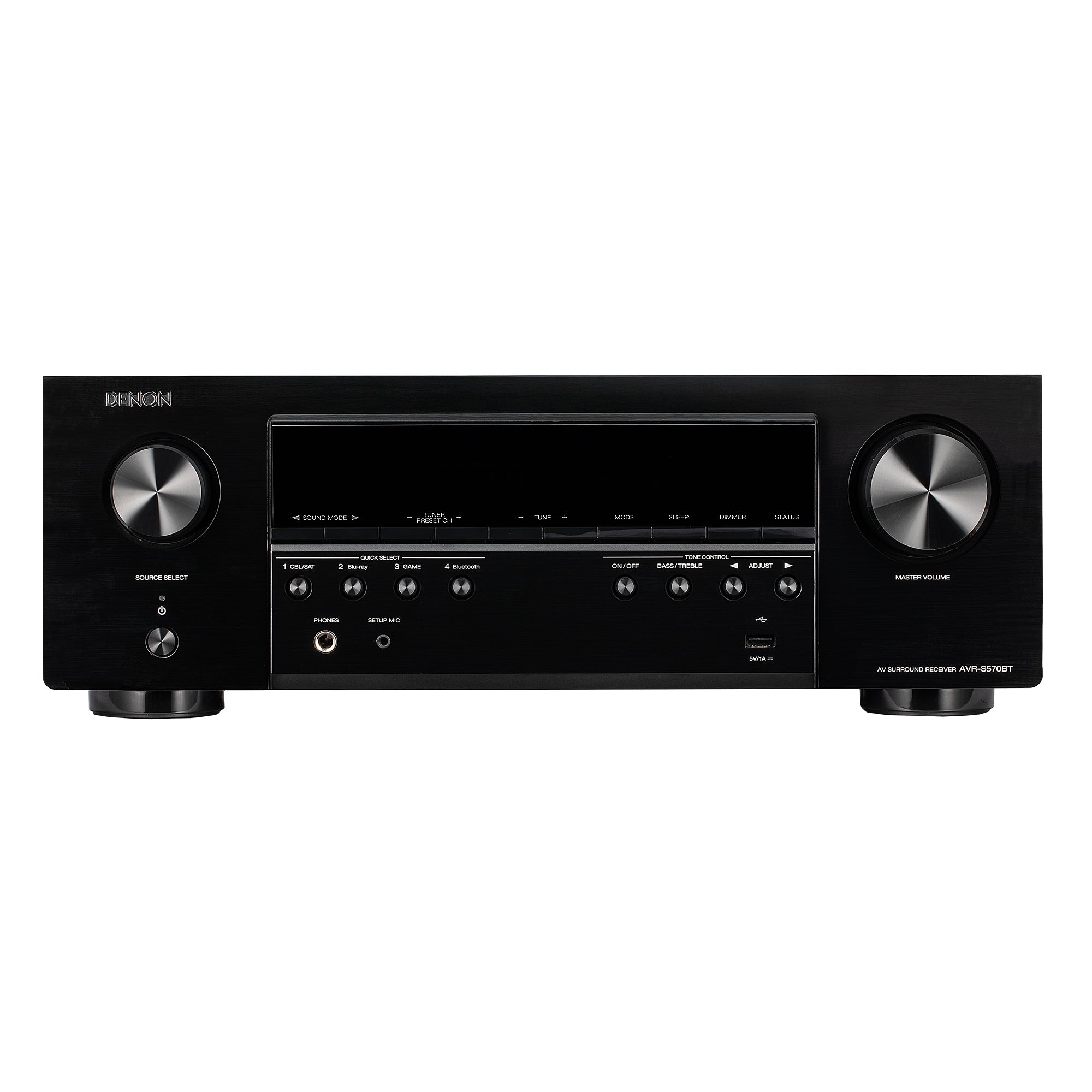 Denon AVR-S570BT 5.2 Channel AV Receiver - 8K Ultra HD Audio & Video, Enhanced Gaming Experience, Wireless Streaming via Built-in Bluetooth, 4 8K HDMI Inputs, Supports eARC, HD Setup Assistant