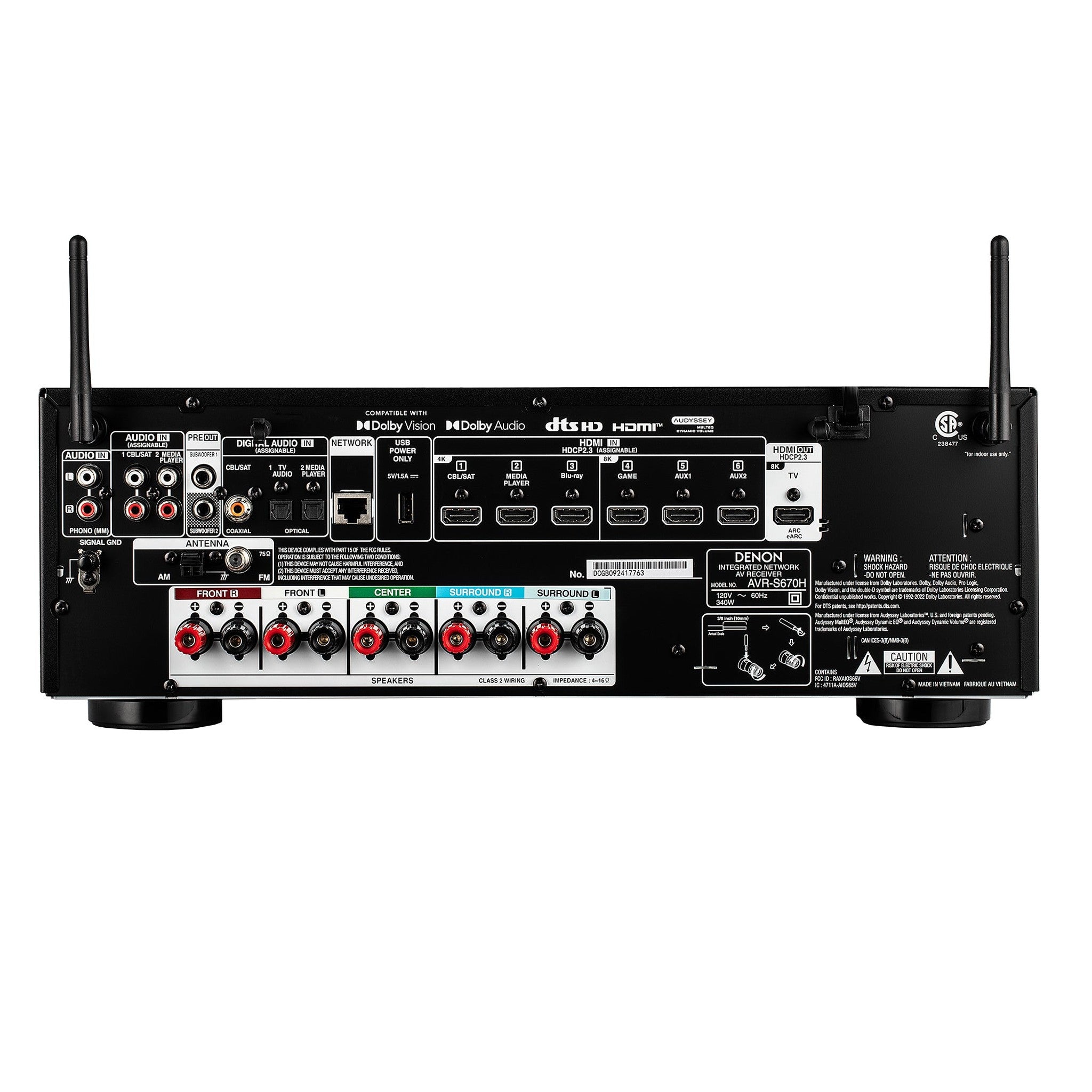 Denon S-Series AVR-S670H 5.2-Channel Network A/V Receiver Bundle Denon
