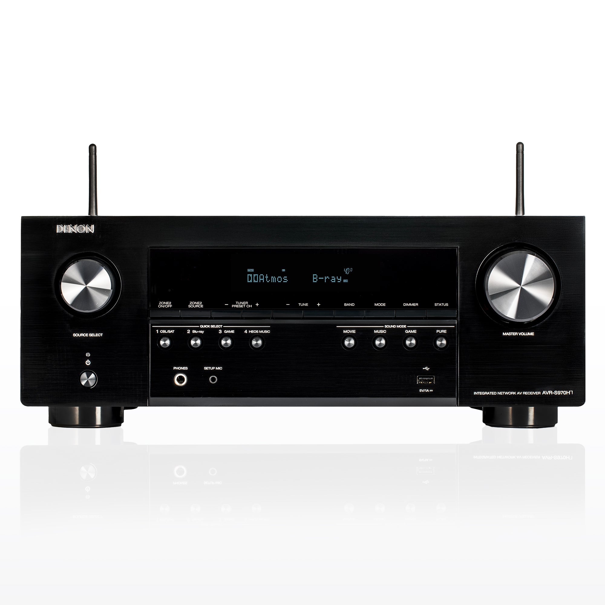 Denon AVR-S970H 8K Ultra HD 7.2 Channel (90Watt X 7) AV Receiver - Built for Gaming, Music Streaming, 3D Audio & Video, Alexa + HEOS, Black