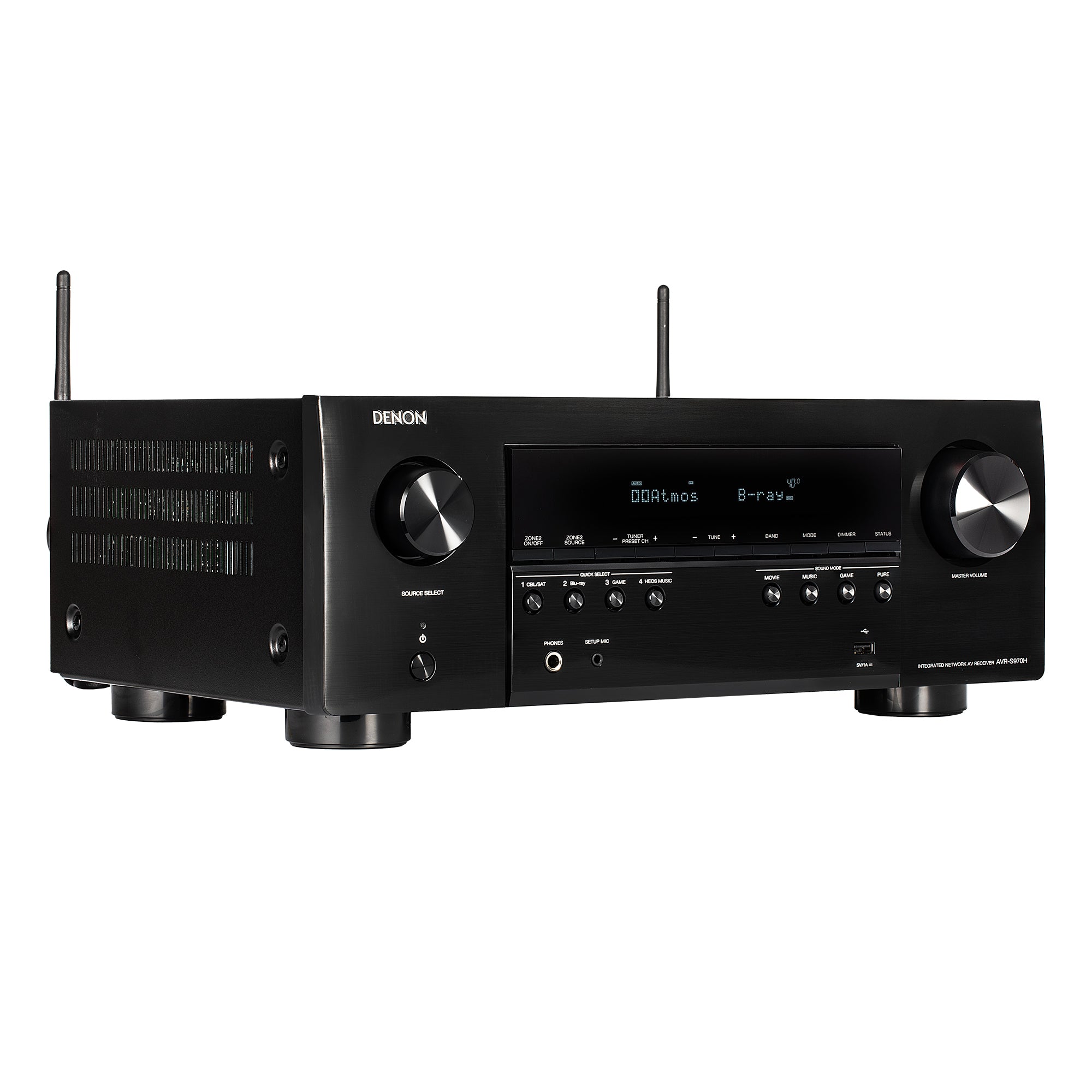 Denon AVR-S970H 8K Ultra HD 7.2 Channel (90Watt X 7) AV Receiver - Built for Gaming, Music Streaming, 3D Audio & Video, Alexa + HEOS, Black