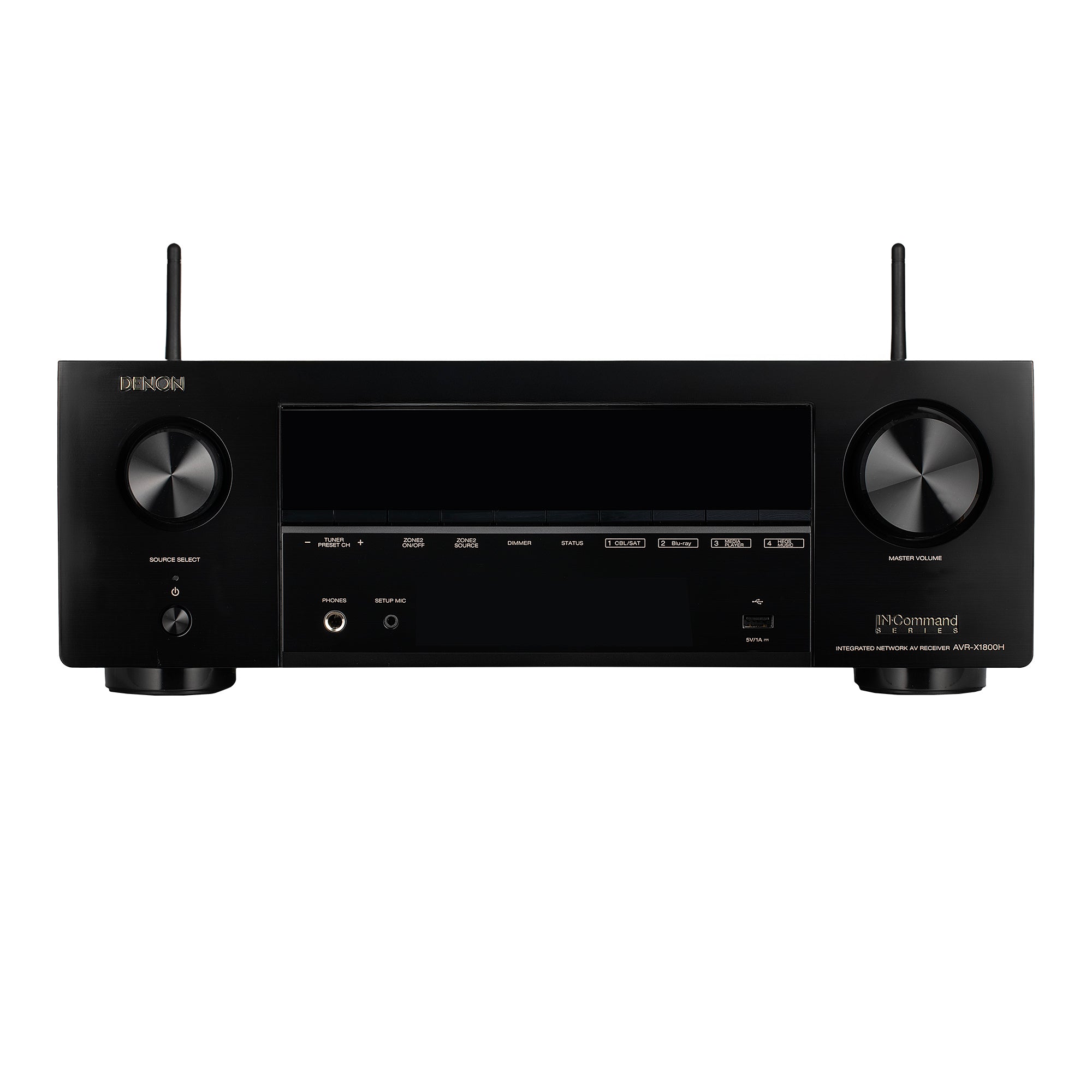 Denon AVR-X1800H 7.2 Channel AV Receiver - 80W/Channel, Wireless Streaming via Built-in HEOS, WiFi, & Bluetooth, Supports Dolby Vision, HDR10+, Dynamic HDR, and Home Automation Systems