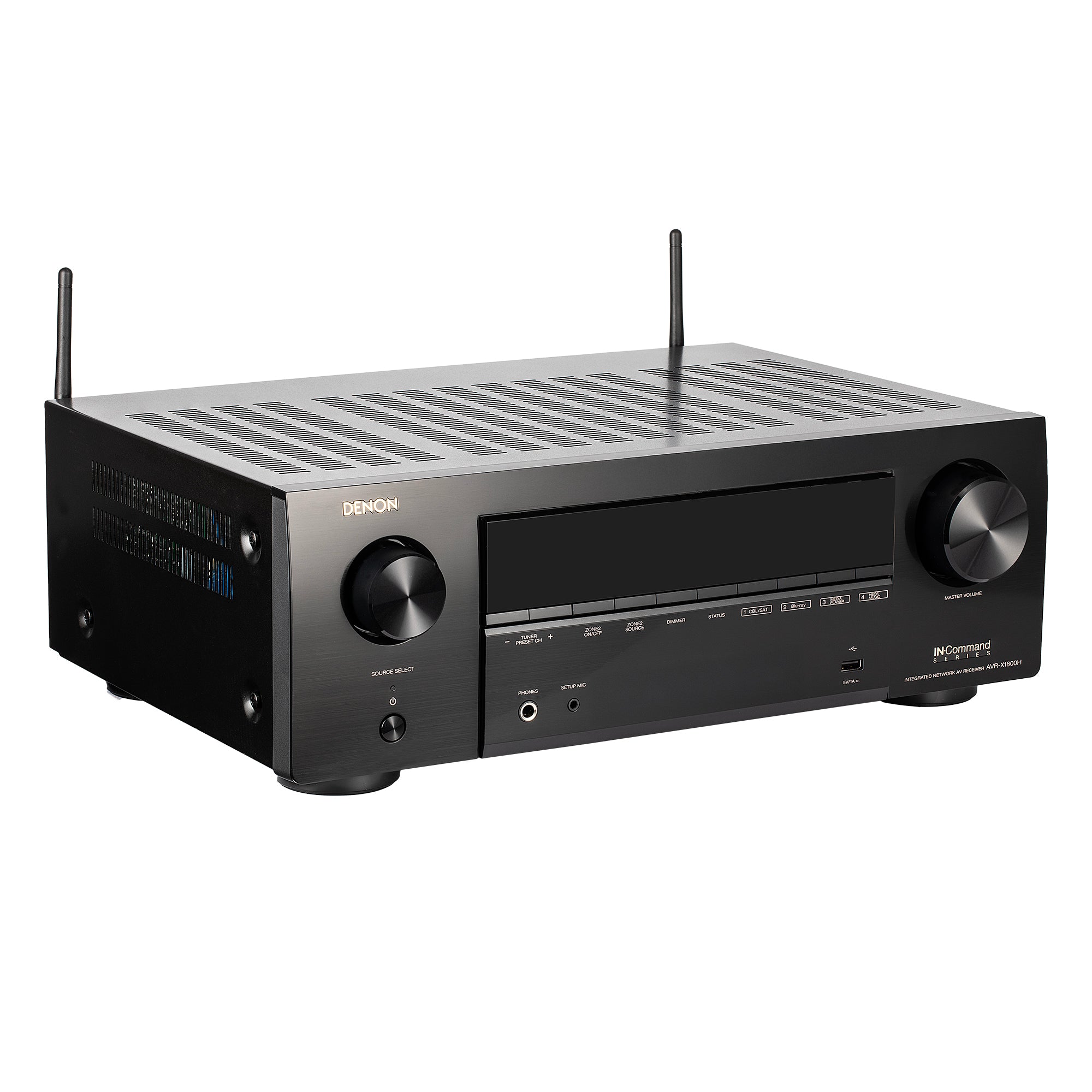 Denon AVR-X1800H 7.2 Channel AV Receiver - 80W/Channel, Wireless Streaming via Built-in HEOS, WiFi, & Bluetooth, Supports Dolby Vision, HDR10+, Dynamic HDR, and Home Automation Systems