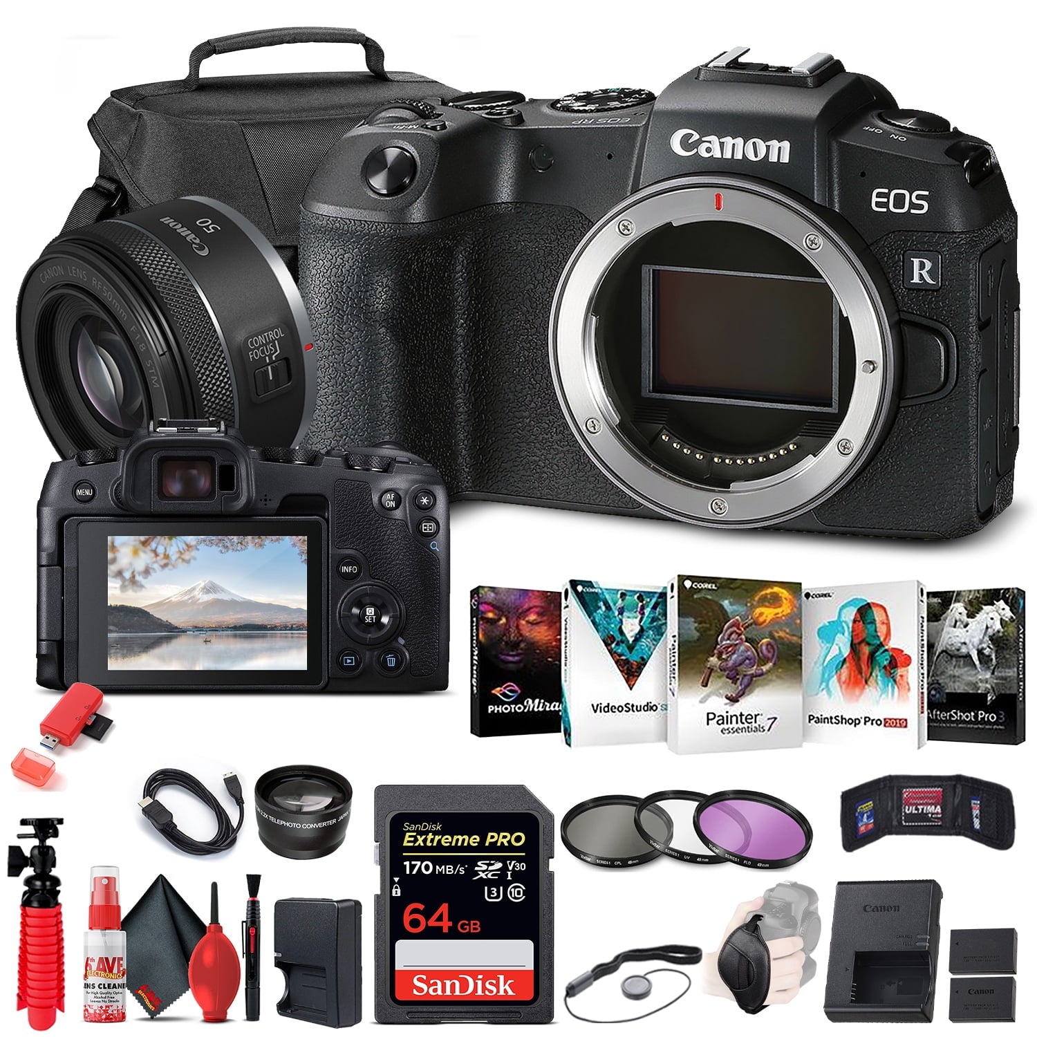 Canon EOS RP Mirrorless Digital Camera 3380C002 + RF 50mm Extreme Bundle