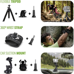 Go Pro HERO12 - Action Camera + 64GB Card, 50 Piece Accessory Kit and 2 Batteries Go Pro