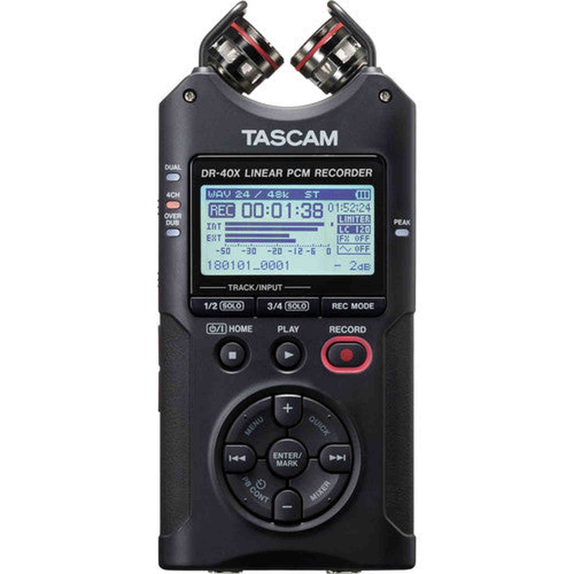 Tascam DR-40X 4-Channel 4-Track Audio Recorder + AA Batteries + 32GB SD + More