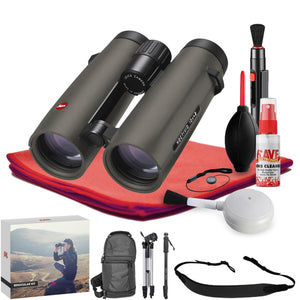 Leica 8x42 Noctivid Binocular Olive Green - Exclusive Outdoors Binoculars Bundle