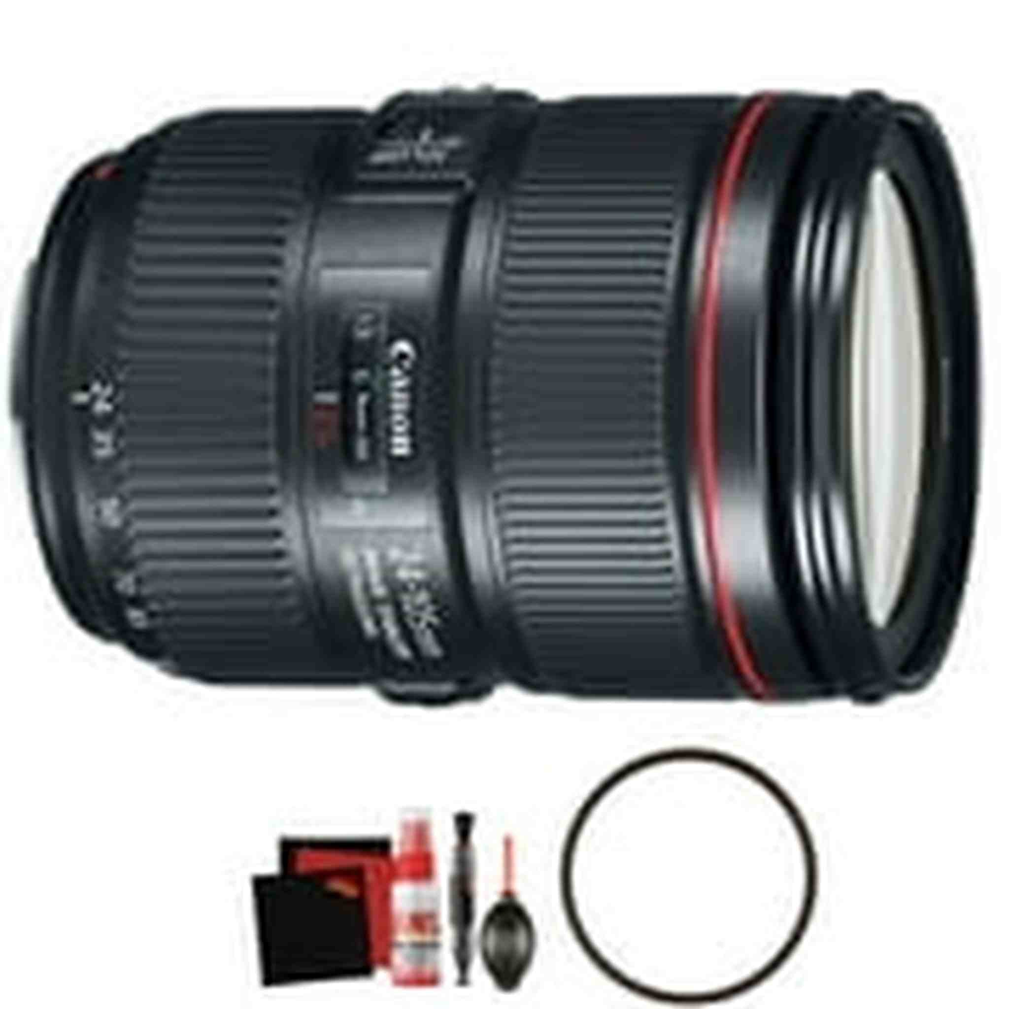 Canon EF 24-105mm f/4L IS II USM Lens + UV Filter + Microfiber Cleaning Cloth Bundle Bulk Packaging