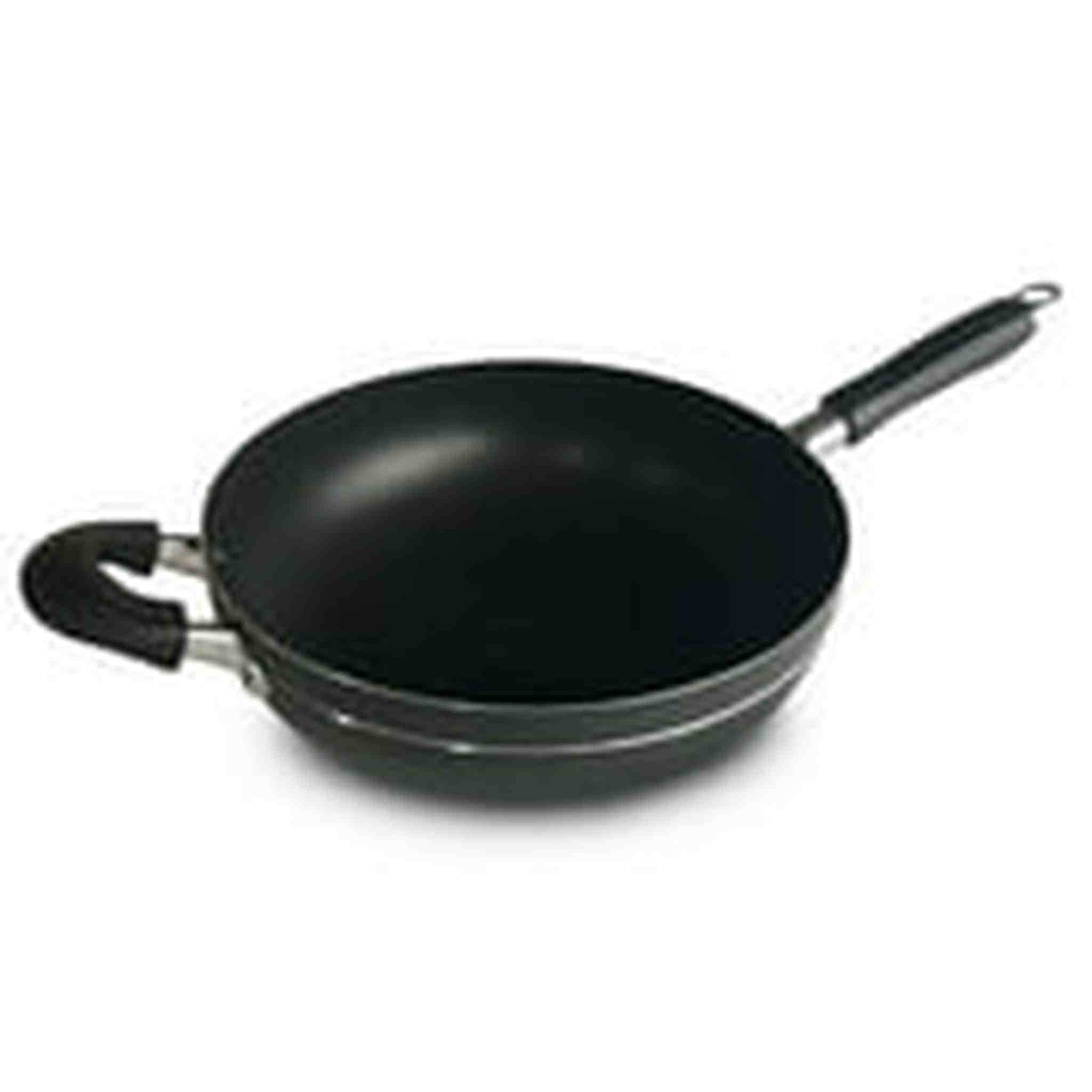 Bene Casa Wok, Stir-Fry Pan, 12-inch Aluminum non-stick wok, Stay Cool Double Handle Pan, dishwasher safe, Oven Safe Pan. Bene Casa