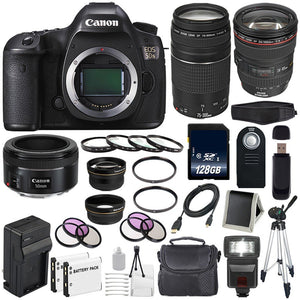 Canon EOS 5DS DSLR Camera International Model 0581C002 + Canon EF 24-105mm f/4L is USM Lens + Canon EF 75-300 III Lens Supreme Bundle