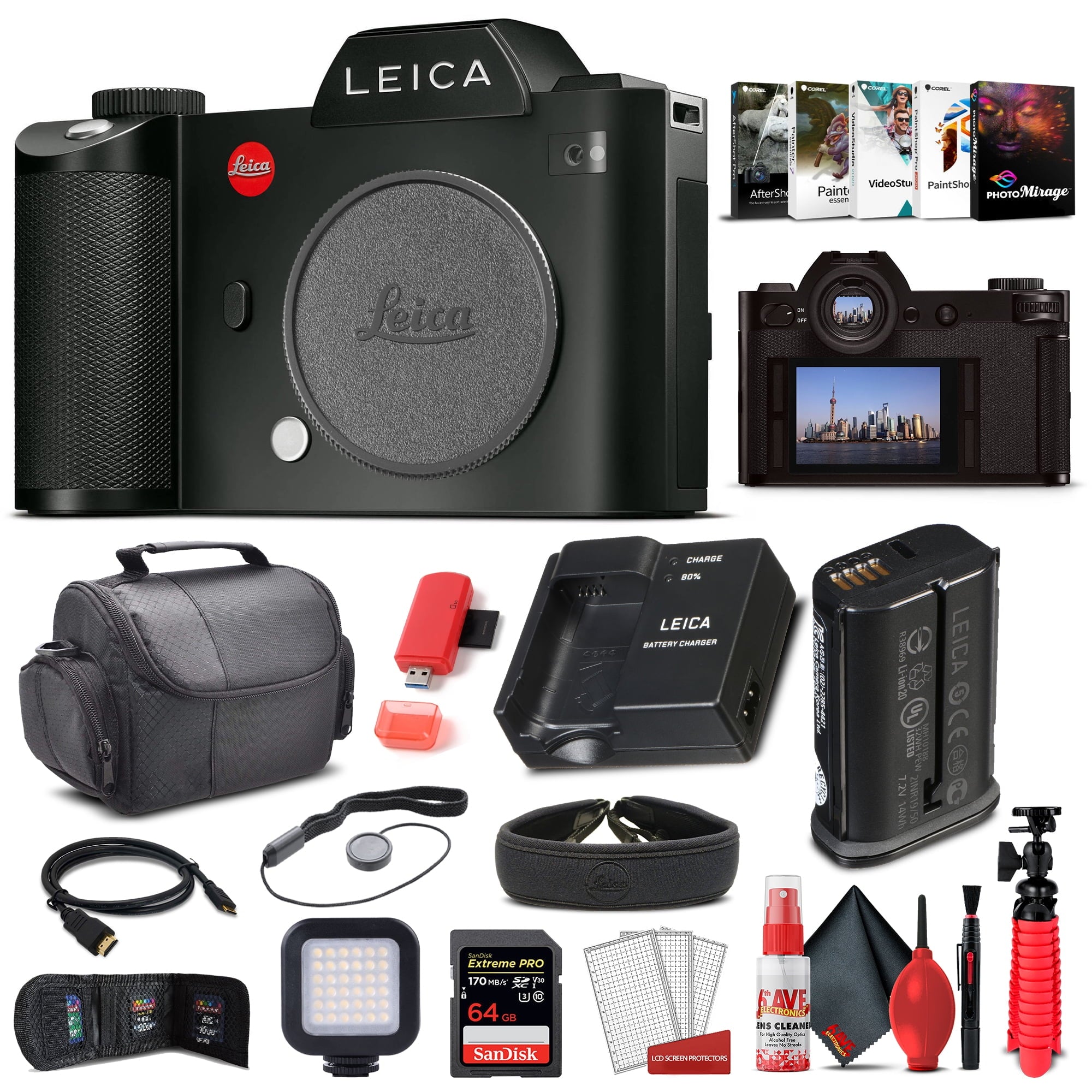 Leica SL Typ 601 Mirrorless Digital Camera 10850 Graphic Bundle
