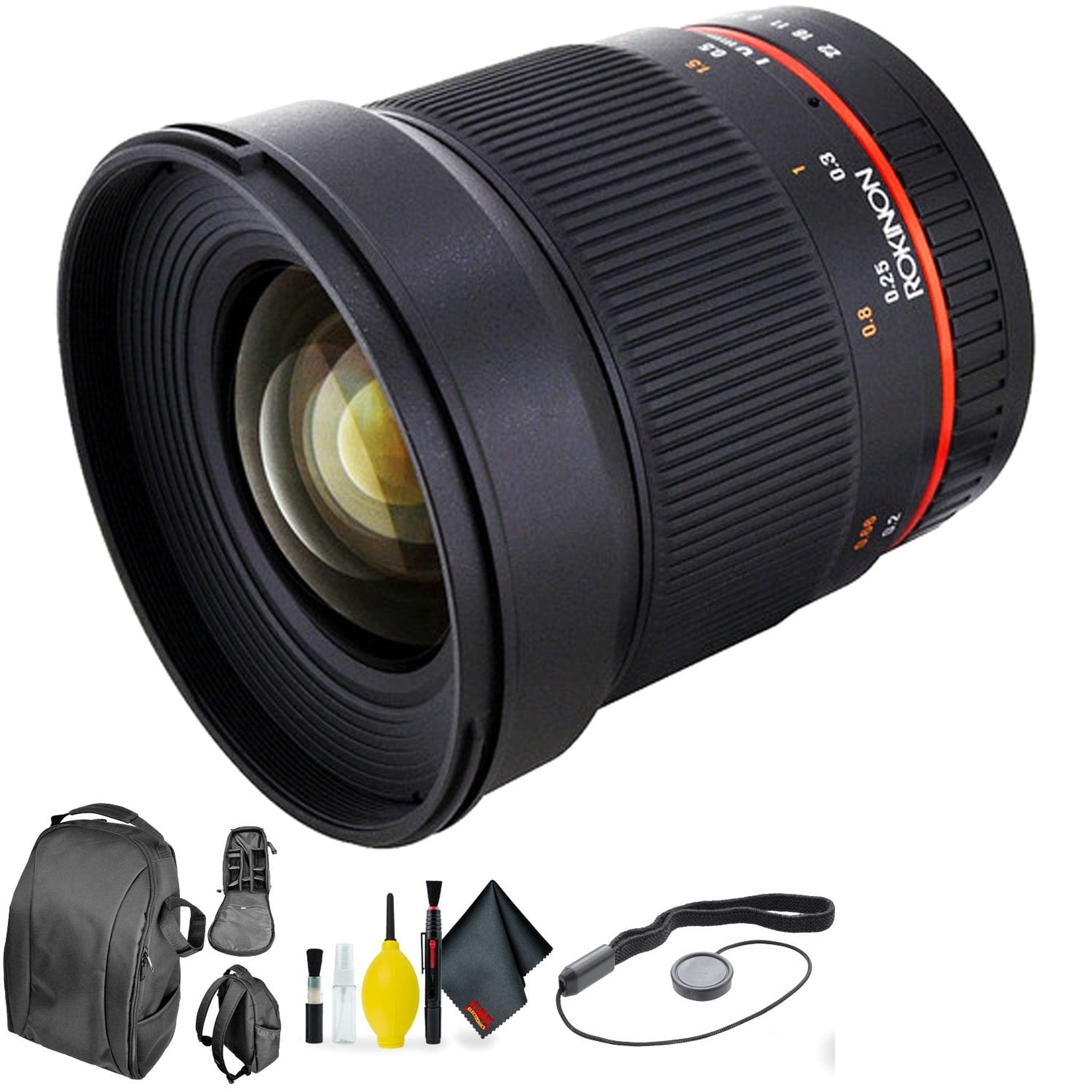 ROKINON 16MM f/2.0 Fuji X Mount + Deluxe Lens Cleaning Kit Bundle