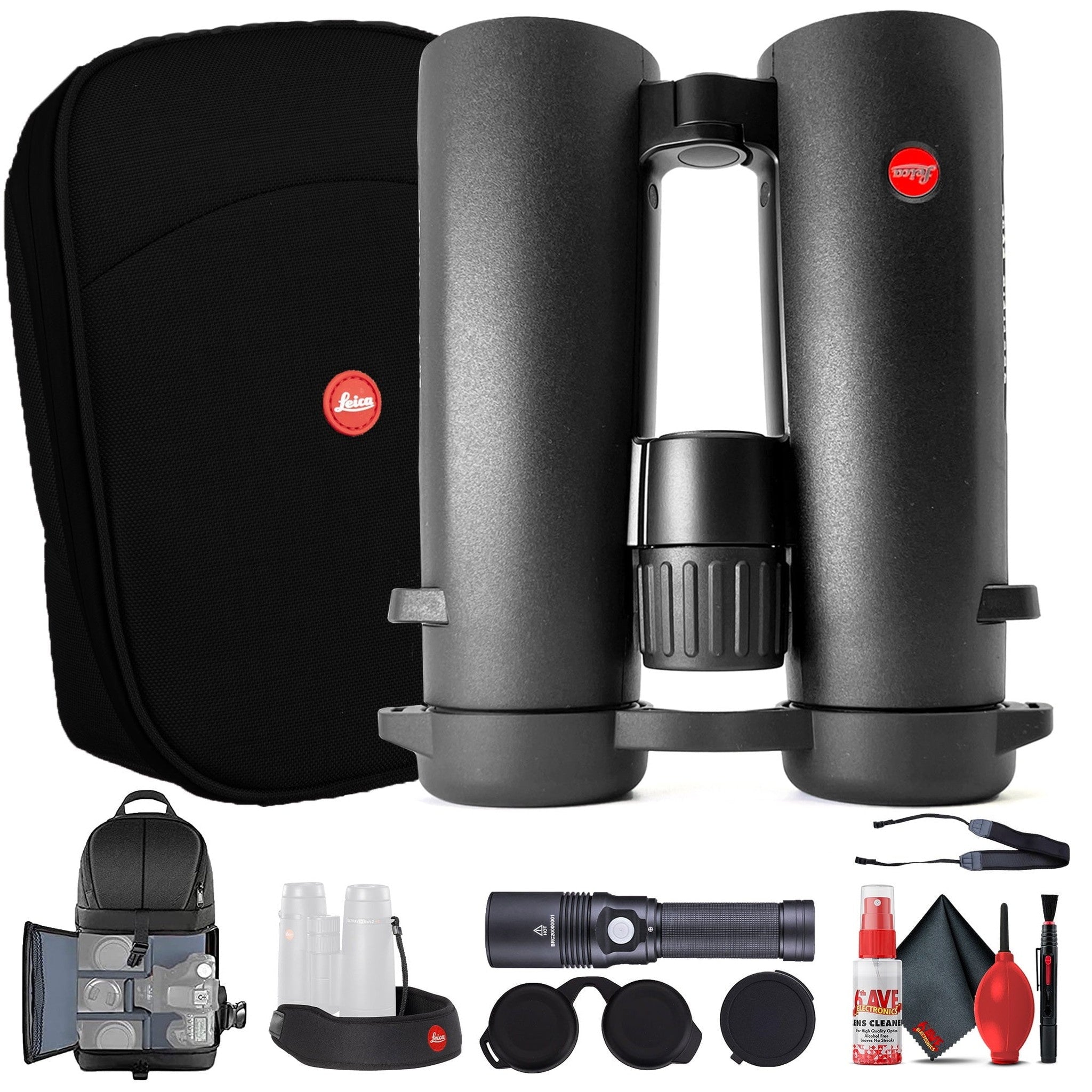 Leica 8x42 Noctivid Prism Binocular - Black + 6Ave Accessory Kit Leica