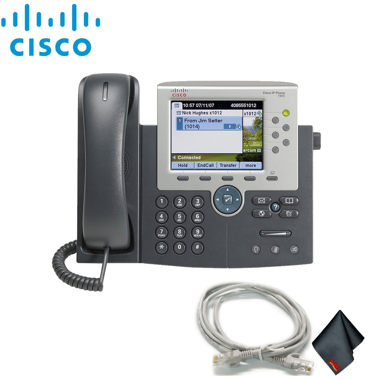 Cisco Unified IP Phone 7975G with Extra Cat5 Cables Bundle