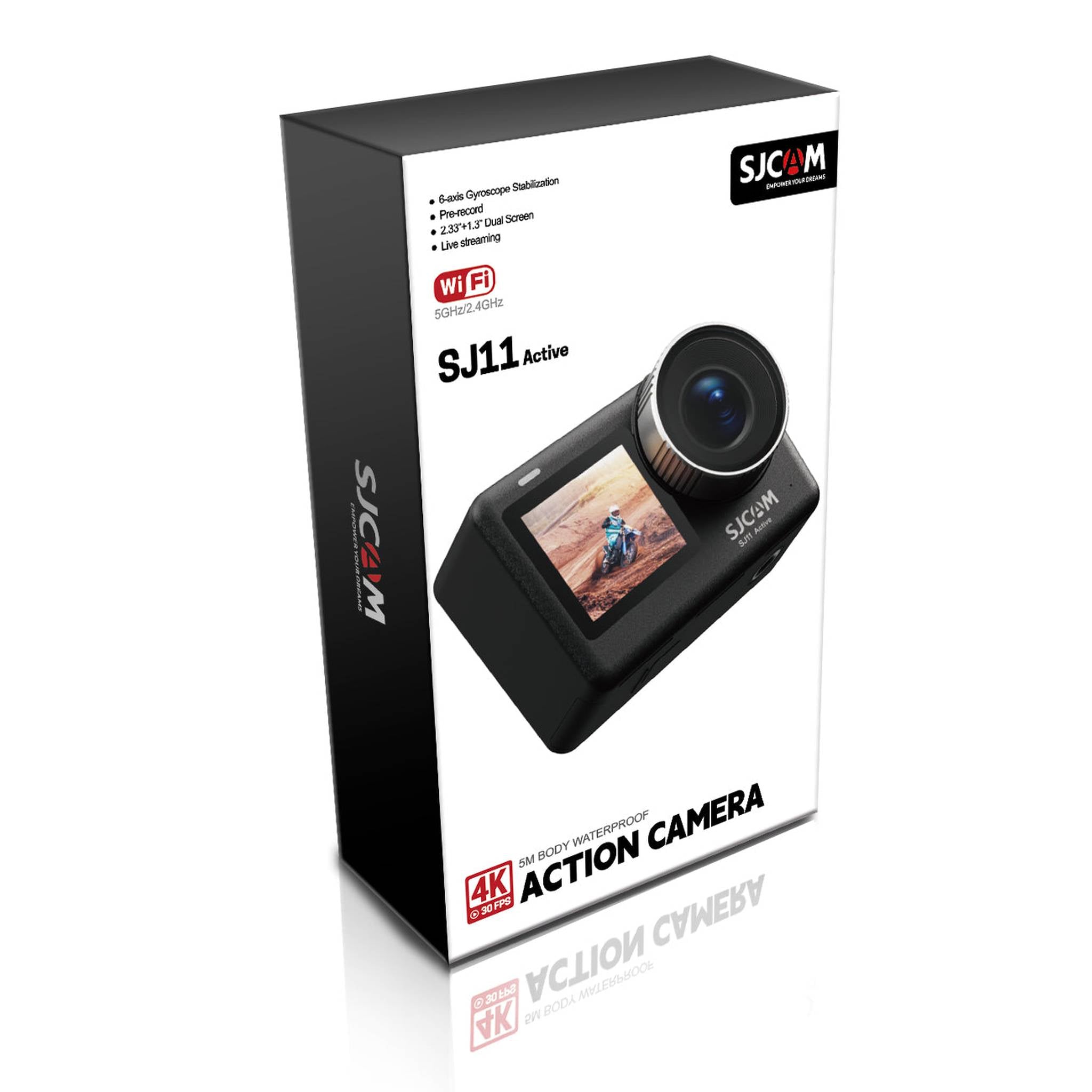 SJCAM SJ11 Active 4K 30FPS 5M Body Waterproof Action Camera 6-Axis Gyro Stabilization 2.33″ Touch Screen 2.4G & 5GHz Dual WiFi Supports Live Streaming SJCAM