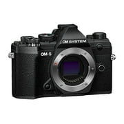 OM System OM-5 Black Micro Four Thirds System Camera Outdoor Camera Weather Sealed Design 5-Axis Image Stabilization 50MP Handheld High Res Shot